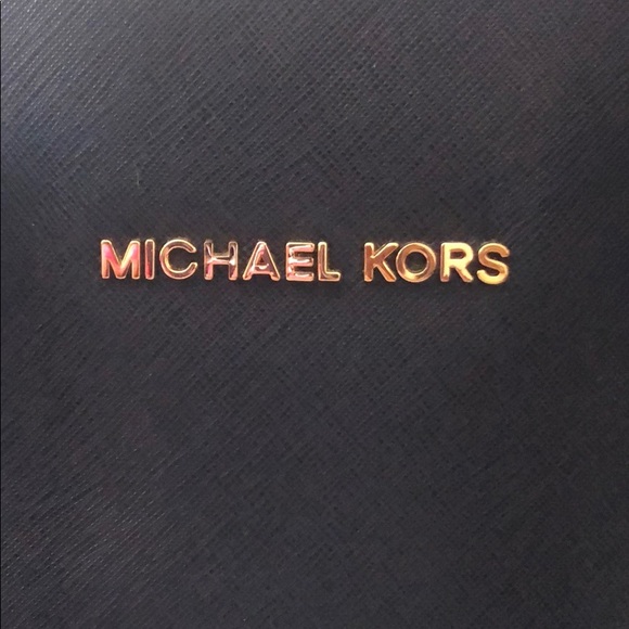 MICHAEL Michael Kors Jet Set Travel Large Saffiano Leather Top-Zip Tote Navy Blu - Picture 4 of 10